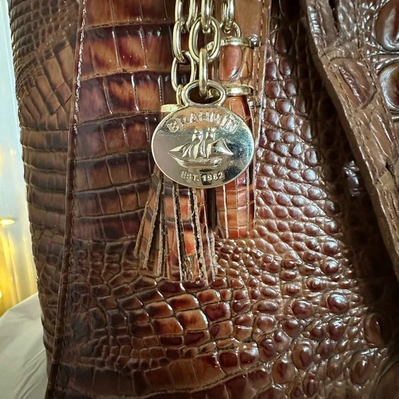 Elegant Brahmin Crocodile-Embossed Tote Bag - Picture 10 of 12